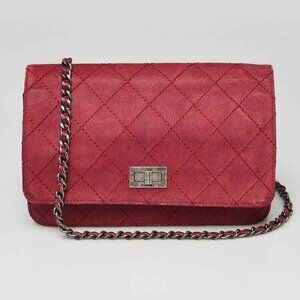 Chanel Red Quilted Matte Caviar Leather 2.55 Reissue WOC Clutch Bag